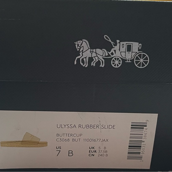 Coach Yellow Slides Size 7 Ulyssa Rubber Slide Buttercup - Picture 10 of 13